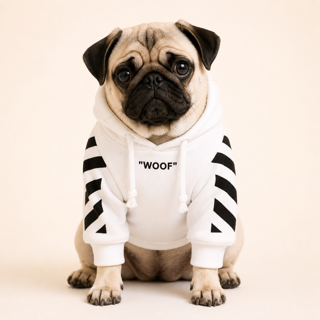 Woof-White Hoodie